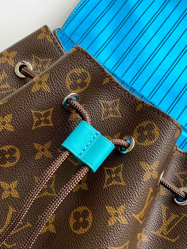 LV Christopher Backpack Brown Blue in Monogram Canvas 286768