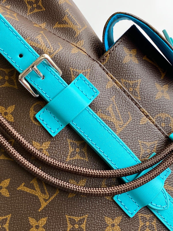LV Christopher Backpack Brown Blue in Monogram Canvas 286768
