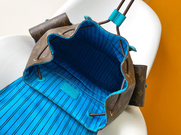 LV Christopher Backpack Brown Blue in Monogram Canvas 286768