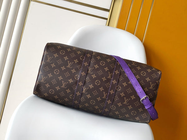 LV Keepall 45 Travel Bag Purple Gradient in Monogram coated Canvas 287223