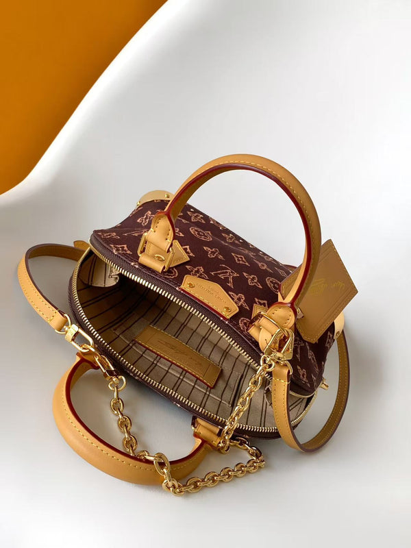 LV Alma Trunk BB Bag 22cm Brown in Denim combined with Cowhide 287208