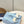 Pra Bow-Tie Stylish Flat Sandals Blue in Lambskin 771277