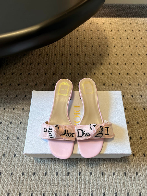 CD 26SS Letter Webbing Sandals 40 Pink in Fabric 789476