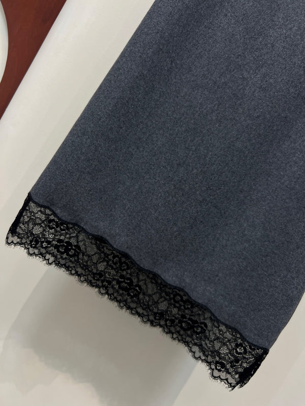 CD 26 Grey Lace Midi Skirt in Polyester 385785