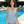 CC Striped Floral One-Piece Swimsuit in Blue White 289860