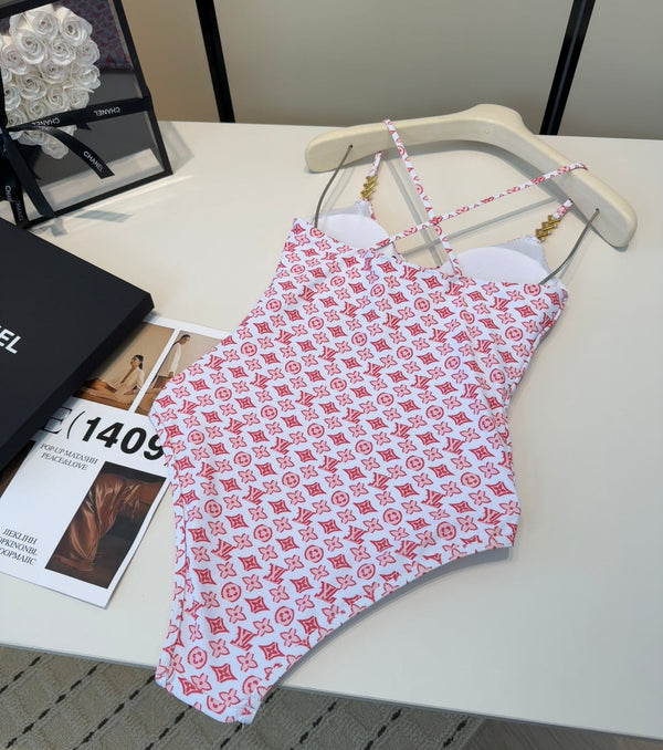 LV Monogram One-Piece Swimsuit Pink in Polyamide 206298