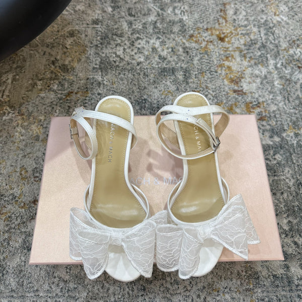 Mach 26 Sandal Heel 90mm White in Lace 804308