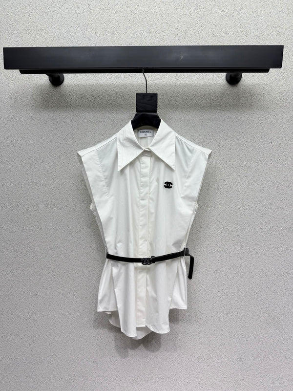 CC Fitted Shirt with Belt in Cotton 388485