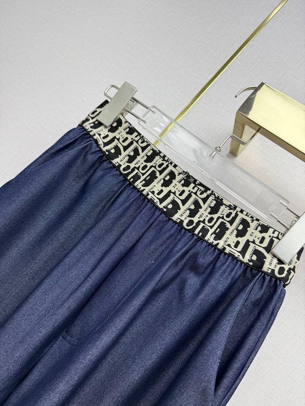 CD 26 Wide-Leg Jeans Navy Blue in Lyocell 389456