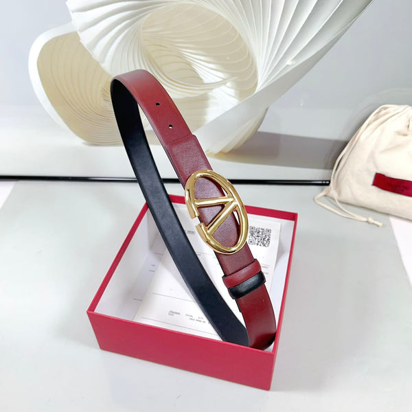 VT The Bold Edition Reversible Belt 30mm Burgundy Calfskin Gold Buckle