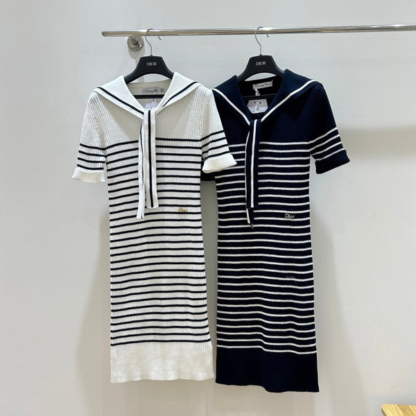 CD 2026 Stripes Knit Dress Cotton 479365
