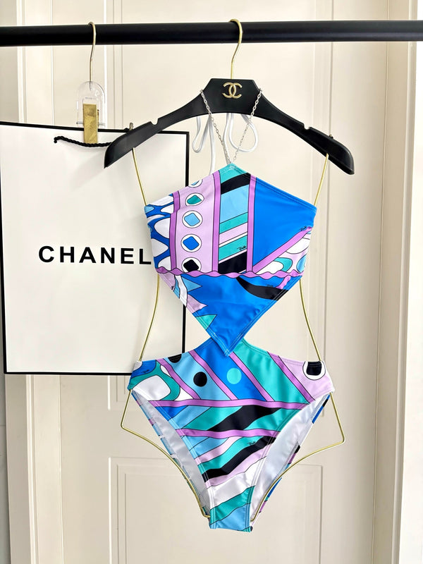 Pucci Bikini One-Piece Swimsuit Set in Cotton 240267