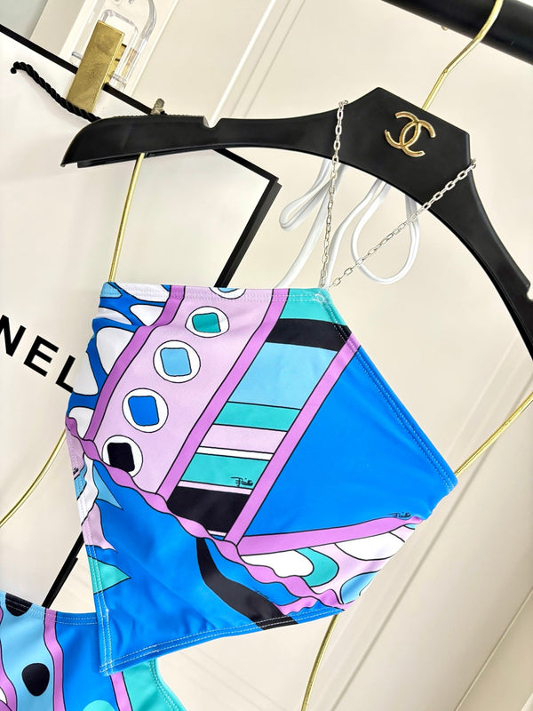 Pucci Bikini One-Piece Swimsuit Set in Cotton 240267