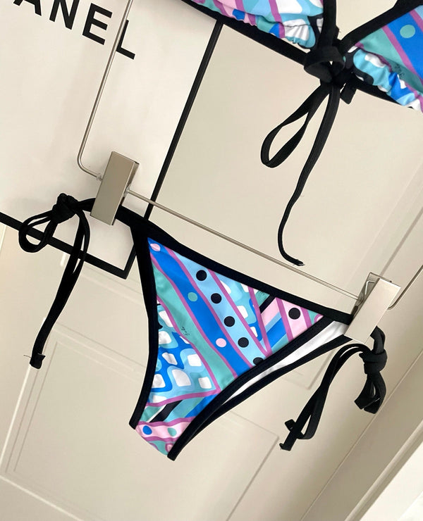 Pucci 3-Piece Swimwear Set Blue Pink Green Marmo Print 149631