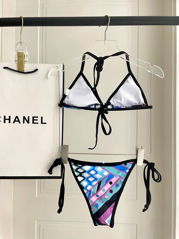 Pucci 3-Piece Swimwear Set Blue Pink Green Marmo Print 149631