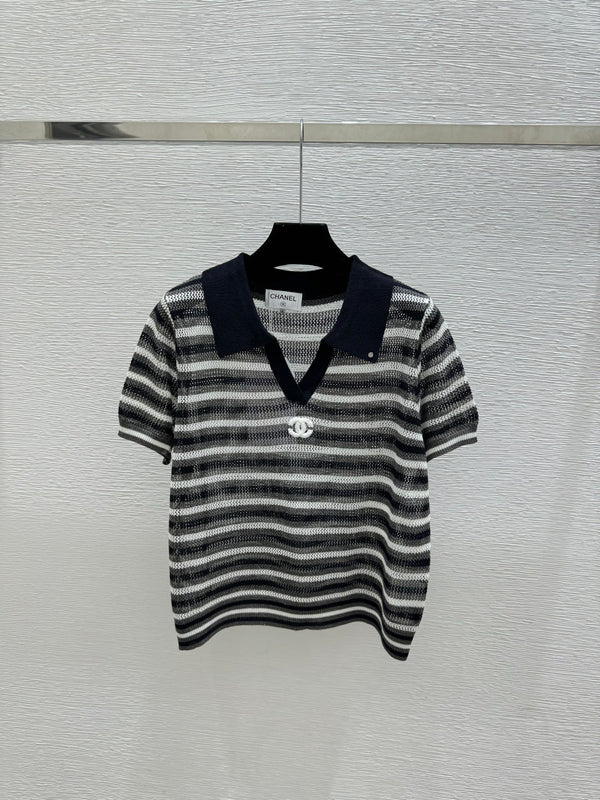 CC 2026 Striped Knitted Polo Shirt Wool  516777