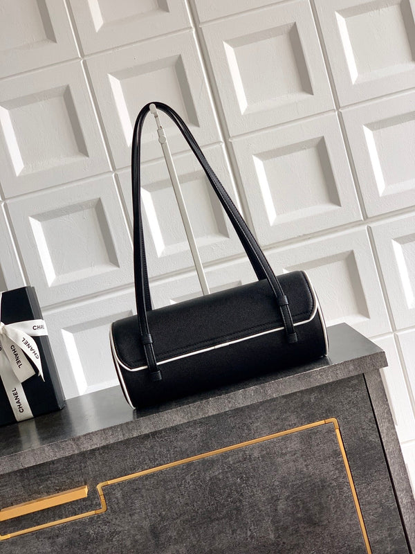 CC Preppy Coco Bowling Bag 30cm Black Cowhide Lambskin