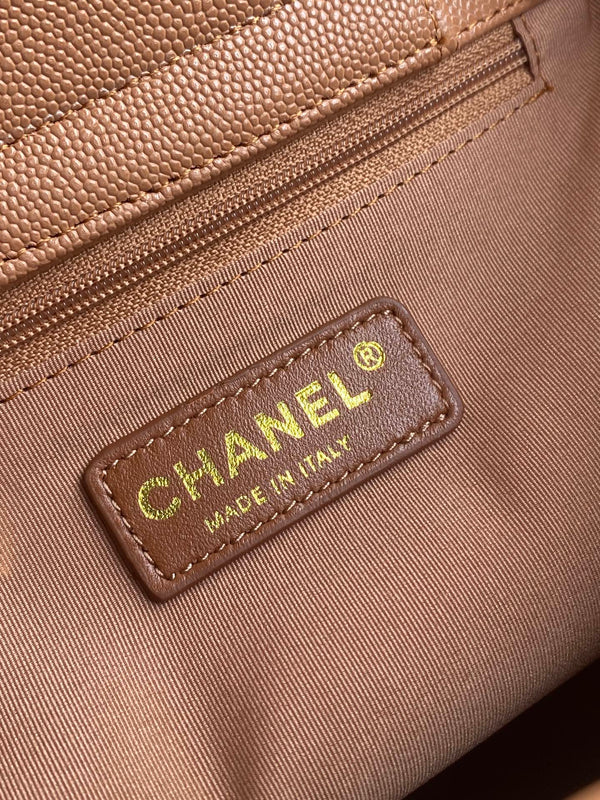 CC Tote Bag 25cm Brown Caviar Cowhide
