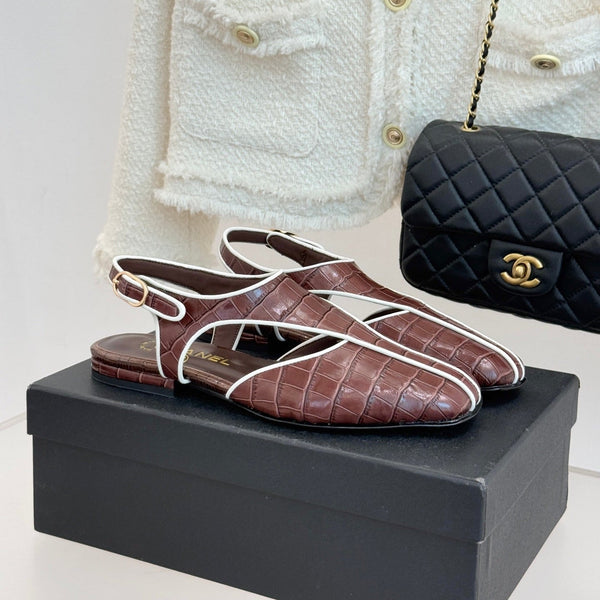 CC 26P T-Strap Flats Square Toe Calfskin 841980