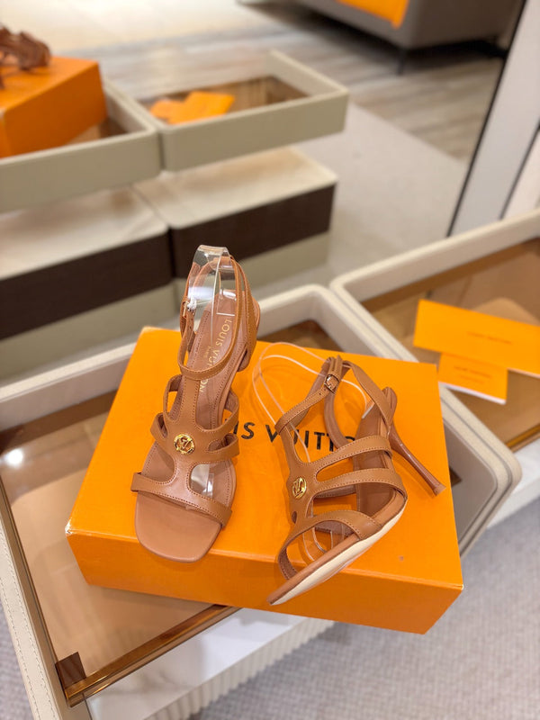 LV Isola Sandals 9.5cm Brown Calfskin Leather 844400