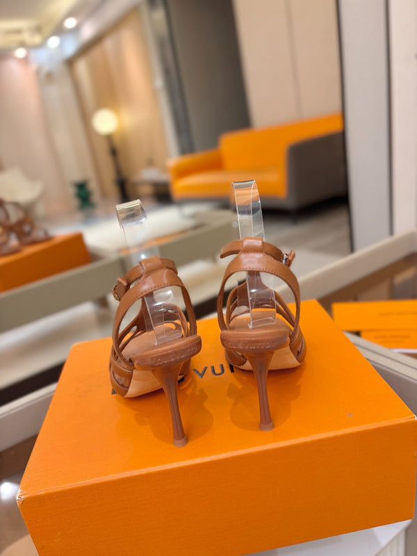 LV Isola Sandals 9.5cm Brown Calfskin Leather 844400