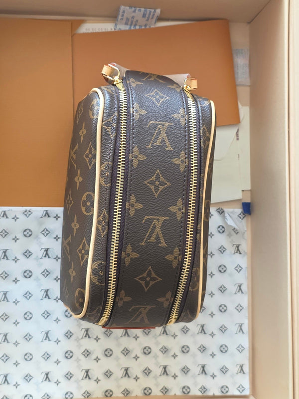 LV Monogram Zip Pouch 20cm Brown PVC & Leather Trim 292012
