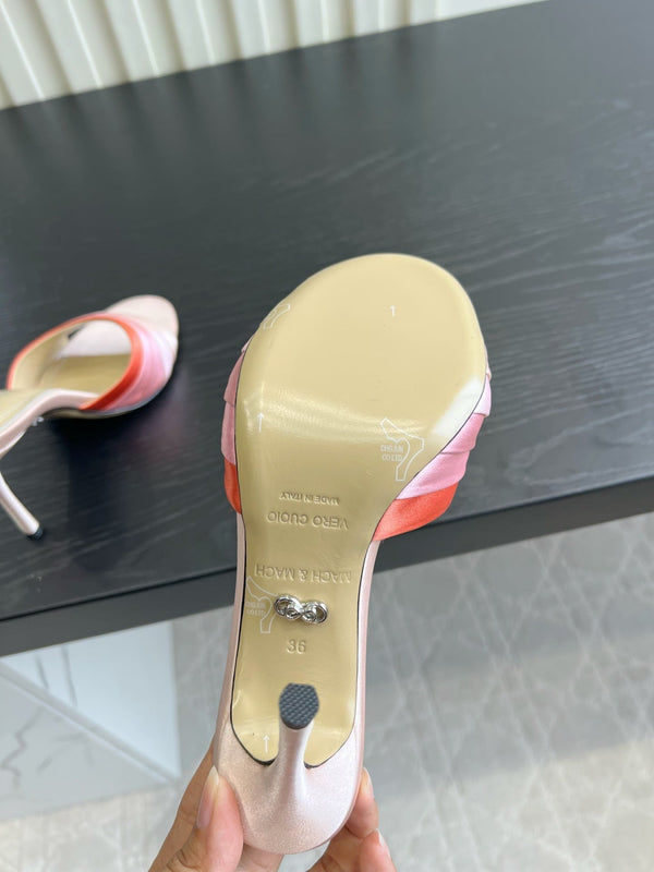 Mach Sandals 9.5cm Pink Red Ombre Satin 851918
