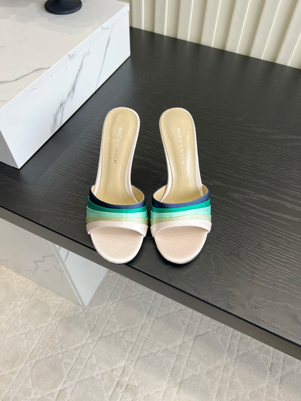 Mach Sandals 9.5cm Beige Ombre Satin 851916