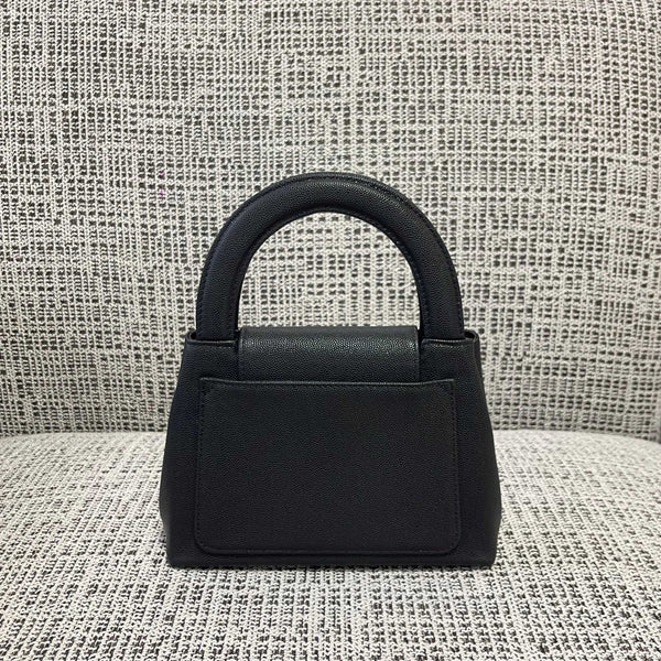 CC Vintage Mini Kelly Handbag 25cm Black Caviar Leather