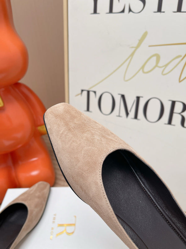 TR June Square Toe Mules Beige Suede 856176