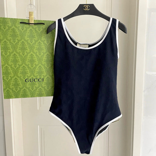 GG Jacquard One-Piece Swimsuit Navy 330773