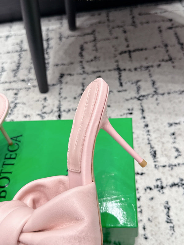 BV Knot Mule Sandals 9cm Pink Lambskin Leather 880935