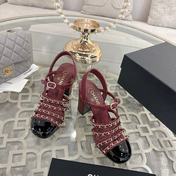 CC Cruise 2025/26 Slingback Sandals Burgundy Black Leather 890726