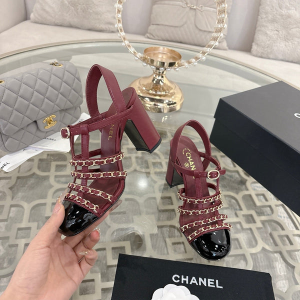 CC Cruise 2025/26 Slingback Sandals Burgundy Black Leather 890726