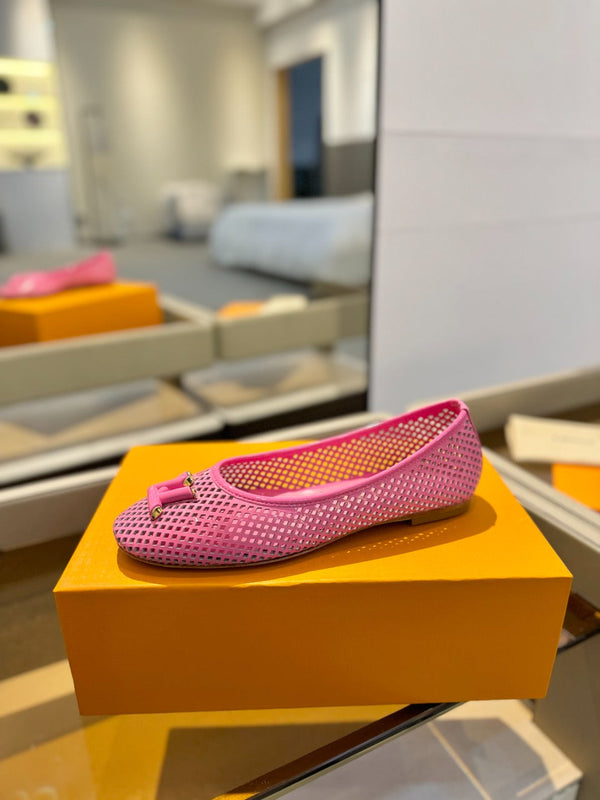 LV Shake Perforated Ballet Flats Pink Calfskin 893574