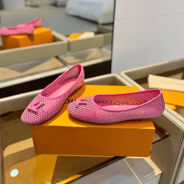 LV Shake Perforated Ballet Flats Pink Calfskin 893574
