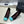 CC Square Toe Block Heel Pumps 90mm Black Teal Patent Leather 896863
