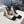 CC Square Toe Block Heel Pumps 90mm Beige Black Patent Leather 896861