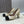 CC Square Toe Block Heel Pumps 90mm Beige Black Patent Leather 896861