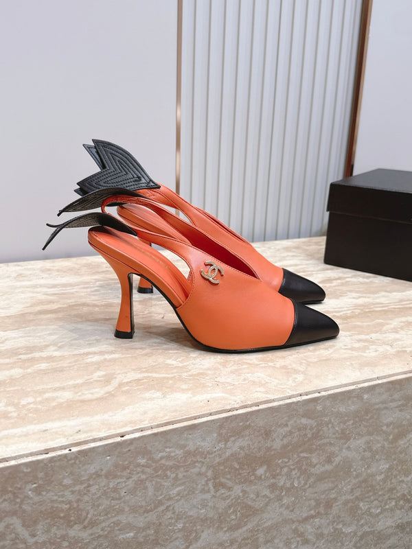 CC Métiers d’art 2026 Slingbacks 9.5cm Coral Orange Lambskin 898978