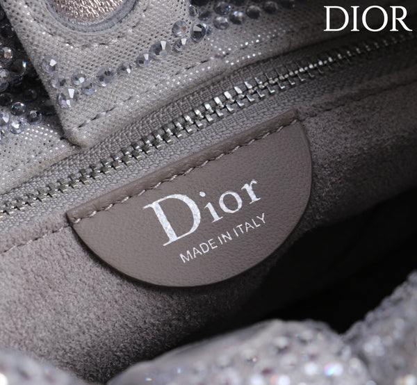 CD Small Bow Bag 27cm Silver Strass 160742