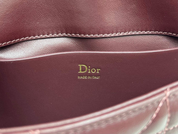 CD My Tender Top Handle Burgundy 21cm Burgundy  Macrocannage Leather 159471