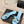 CC Flared Heel Mules Blue Lambskin Leather 904661