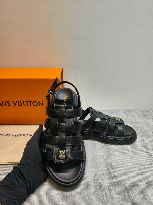 LV Nevada Comfort Fisherman Sandals Calfskin Leather 912855
