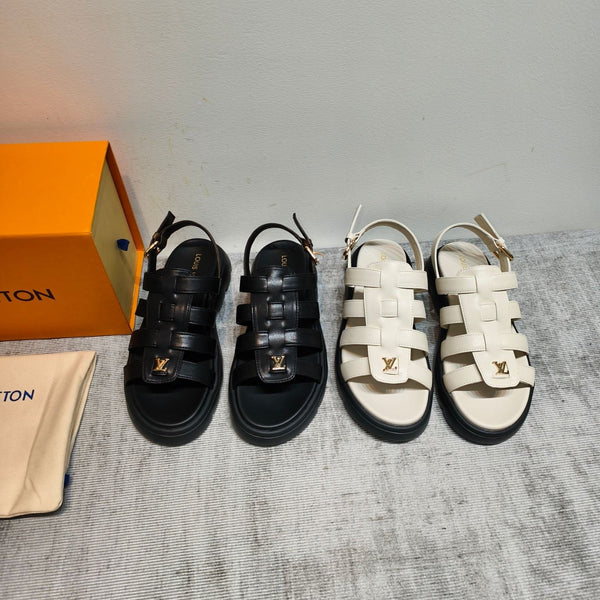 LV Nevada Comfort Fisherman Sandals Calfskin Leather 912855