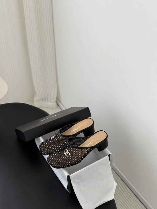 CC Coco Beach 26 CC Logo Mesh Mules Black Mesh 915141