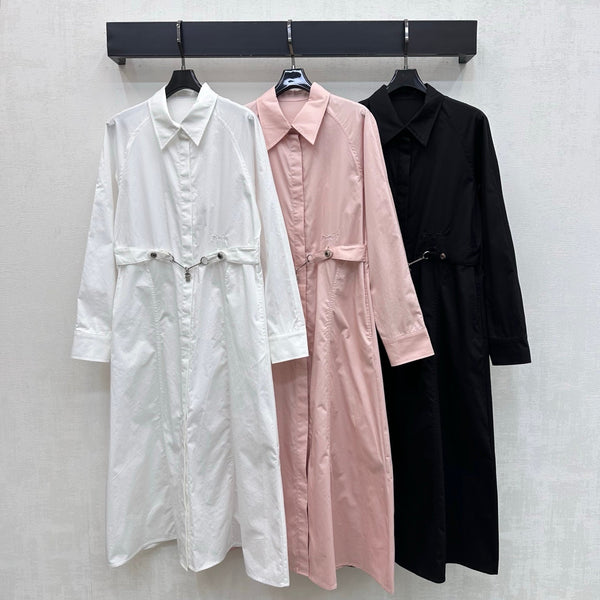 HM Jewel Button Belted Shirt Dress Cotton 404062