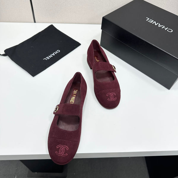 CC Mary Jane Flats Burgundy Suede 925650