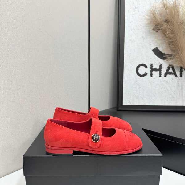 CC Mary Jane Flats Red Suede 925649