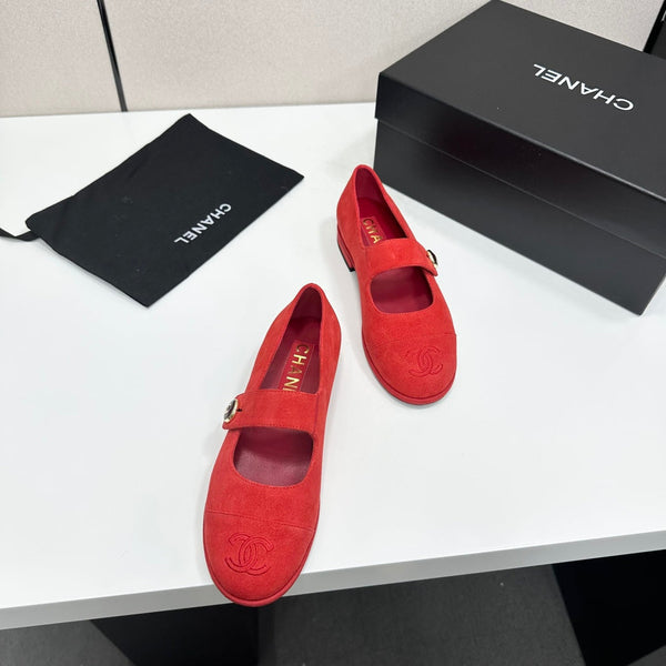 CC Mary Jane Flats Red Suede 925649